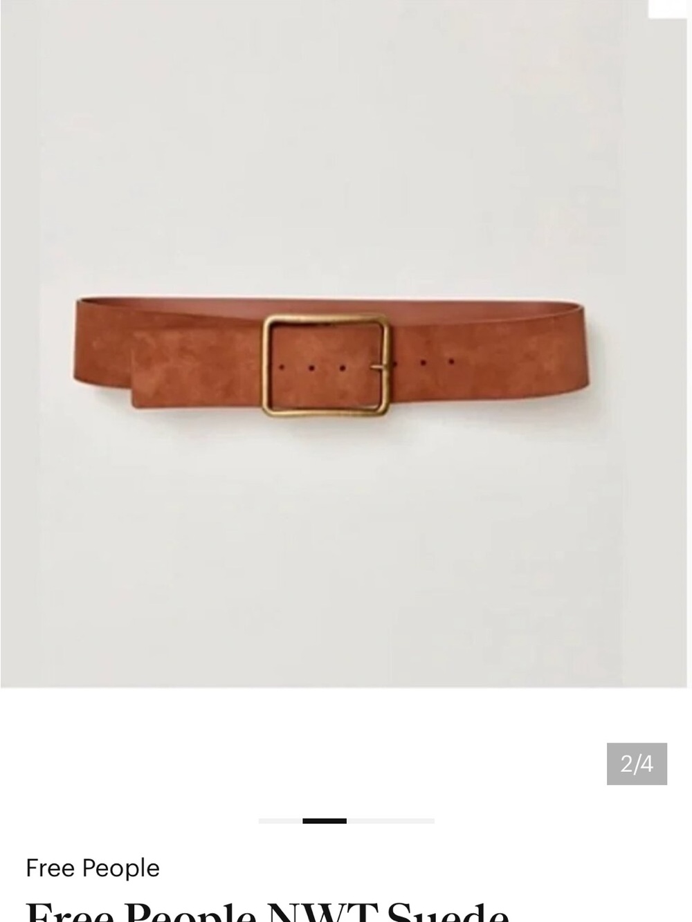 Free People We the Free wide suede orange belt - Picture 4 of 5